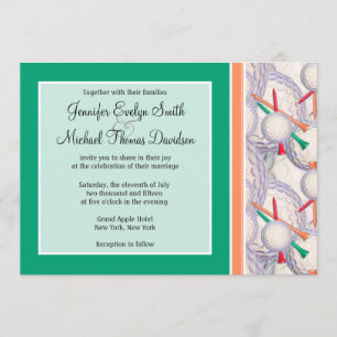 Golf Balls & Tees Pattern Invitation