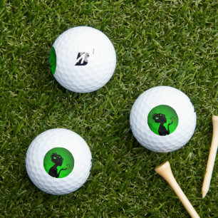 Golf Balls The woman butterflies green