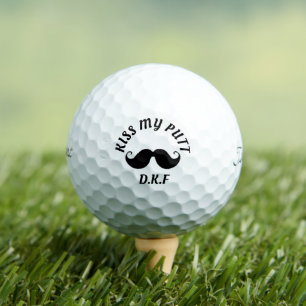 Golf Balls with Personalised Text "Kiss my putt"