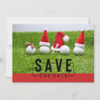 Golf balls with Santa hats Christmas