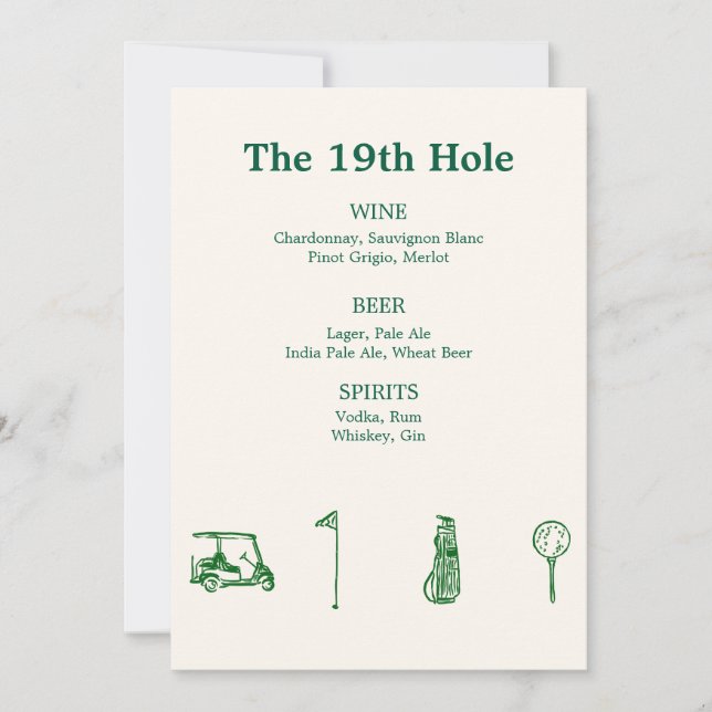 Golf Bar  Invitation (Front)