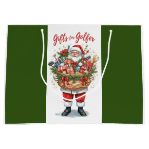 Golf Basket and Santa Claus for golfer Large Gift Bag