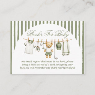 Golf Bear Baby Shower Book Request Enclosure Card