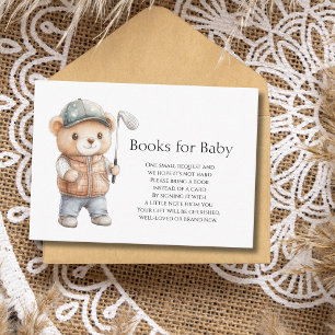 Golf Bear Lets Par-Tee Baby Shower Books For Baby  Enclosure Card