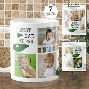 Golf BEST DAD BY PAR 7 Photo Collage Coffee Mug
