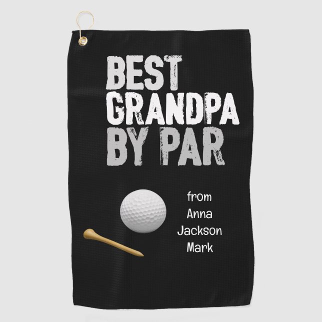 Golf best grandpa by par for grandfather towel (Front)