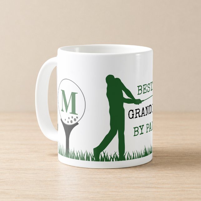Golf BEST GRANDPA BY PAR Monogram Coffee Mug (Creator Uploaded)