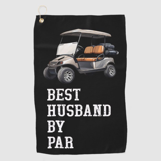 Golf Best Husband by Par Golf Towel – Funny Gift  (Front)