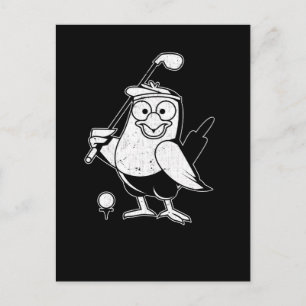 Golf Birdie Funny Bird Animal Humour Golfing Postcard