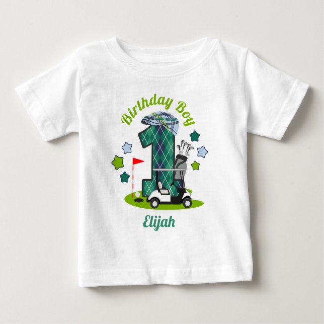 Golf Birthday Boy Shirt Golf Party Shirt  (Front)