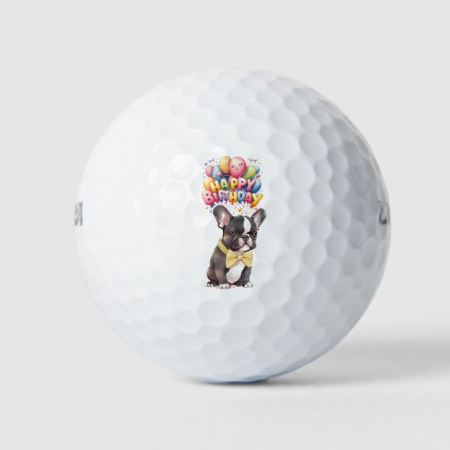 Golf Birthday Celebration with French Bulldog Balls (Front)