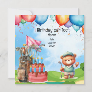 Golf Birthday for kid golfer party  Invitation