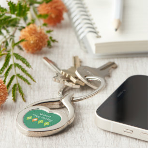Golf Birthday Green Diamond Shapes Key Ring
