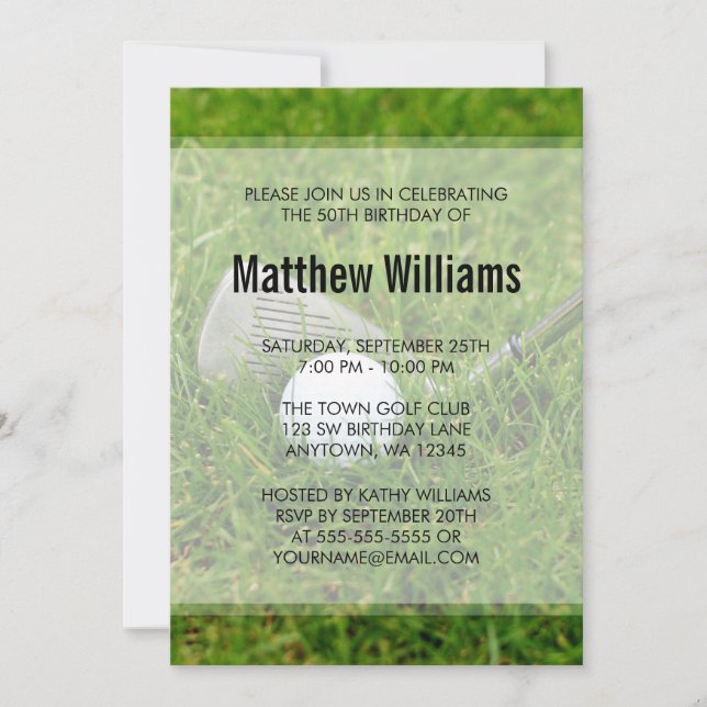 Golf Birthday Invitation (Front)