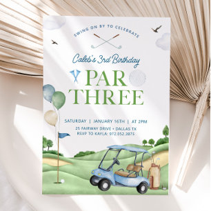 Golf Birthday Invitation, 3rd Golf Birthday Party Invitation
