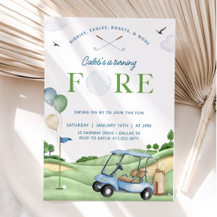 Golf Birthday Invitation, 4th Golf Birthday Party Invitation