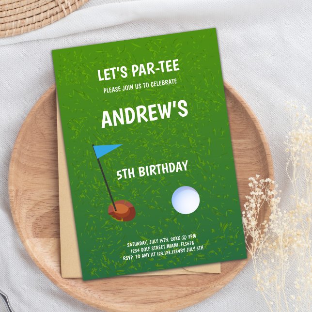 Golf Birthday Invitation, Let's Par-Tee Invitation (Let's Par-Tee Golf Birthday Invitations)