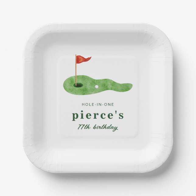 Golf Birthday Paper Plate (Front)