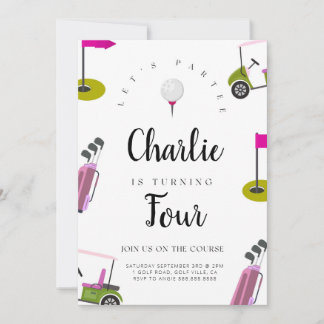 Golf Birthday Par Tee Birthday Invitation Girls