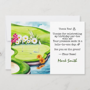 Golf Birthday Par tee party Thank You Card