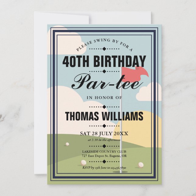 Golf Birthday Partee Party Photo Invitation (Front)