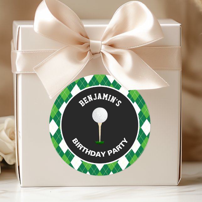 Golf Birthday Party Favour Sticker (Creator Uploaded)