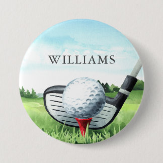 Golf Birthday Party I Golfer 7.5 Cm Round Badge