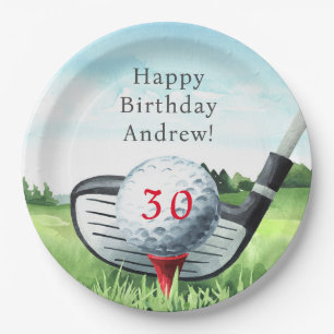 Golf Birthday Party I Let's Par-Tee! Paper Plate