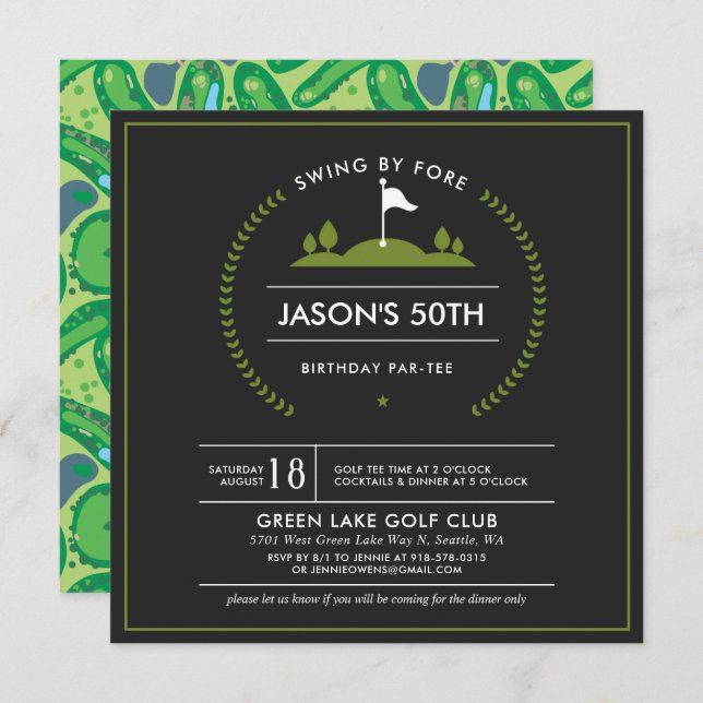 Golf Birthday Party Invitation (Front/Back)
