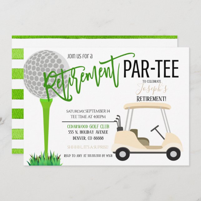 Golf Birthday Party Invitation (Front/Back)