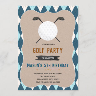 Golf birthday party invitation