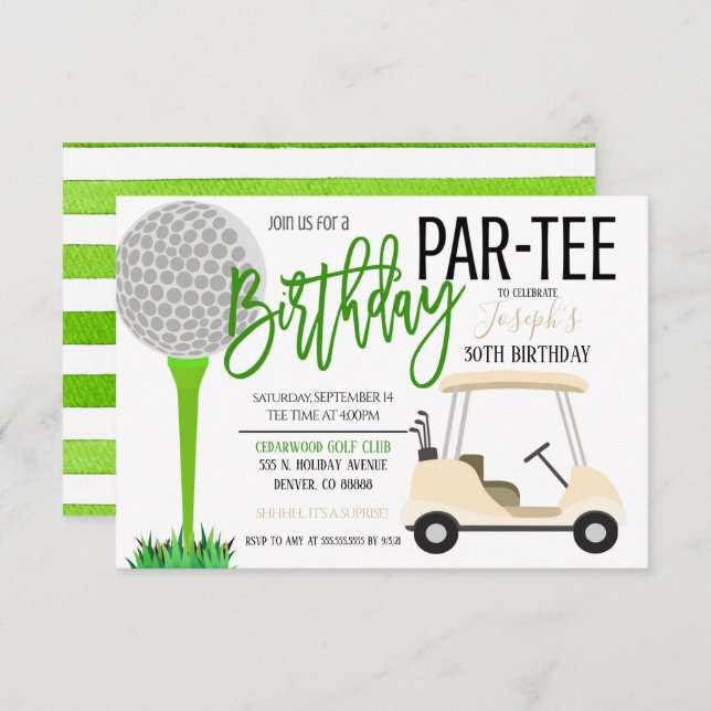 Golf Birthday Party Invitation (Front/Back)
