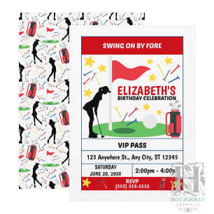 Golf Birthday Party Invitation (Women)