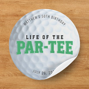 Golf Birthday Party Life of the Par Tee 50th Bday Classic Round Sticker