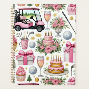 Golf Birthday Party Pink Themed for Girl Woman Planner