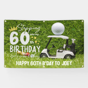 Golf Birthday Party to golfer with golf ball Banner