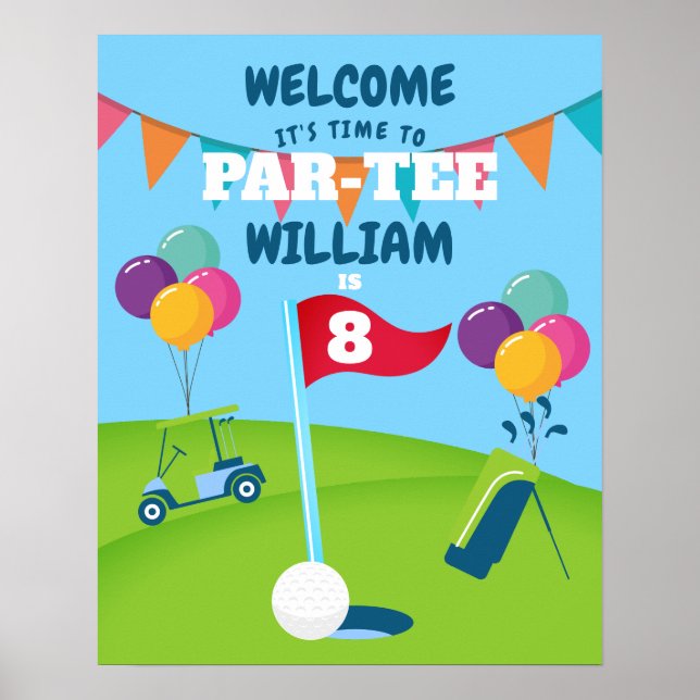 Golf Birthday Party Welcome Sign (Front)