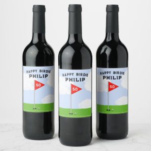 Golf Birthday Party Wine Label