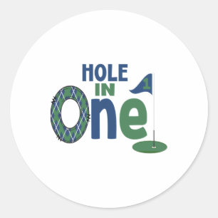 Golf Birthday Shirt 1st Birthday Hole In One Boys  Classic Round Sticker