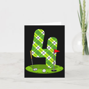 Golf Birthday Shirt For Kids 4th Birthday Party Go Card