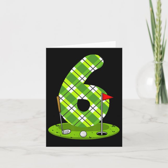 Golf Birthday Shirt For Kids 6th Birthday Party Go Card (Front)