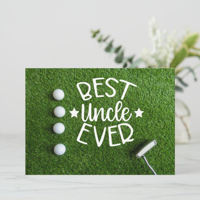 Golf Birthday Tee Up for Uncle's Golf Spectacular Invitation (Standing Front)