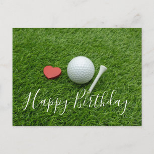 Golf Birthday to golfer with love and golf ball Postcard