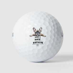 Golf birthday with French Bull Dog Balls