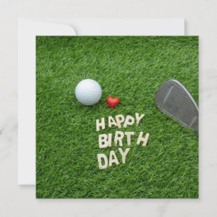 Golf birthday with love and golf ball & Sand wedge