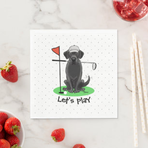 Golf Black Labrador Retriever Dog - Cute Napkin
