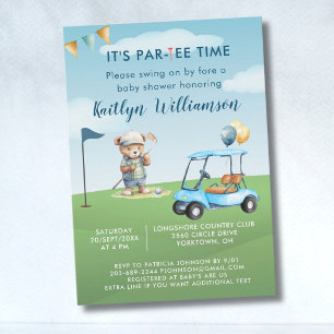 Golf Blue Boy Baby Shower Par-Tee Invitation