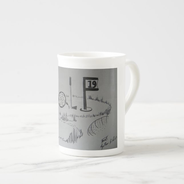 GOLF BONE CHINA MUG (Front Right)