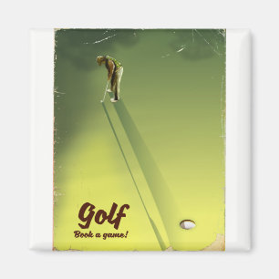 Golf "Book a game" vintage Poster Magnet