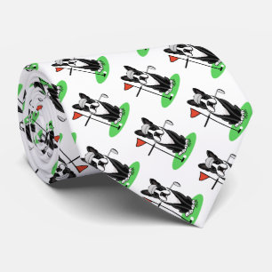 Golf Boston Terrier Dog (black) Cute Tie